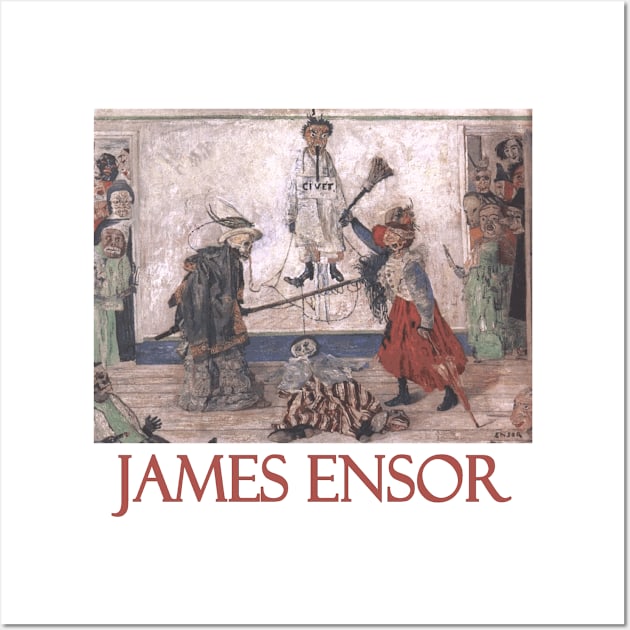 Skeletons Fighting Over a Hanged Man by James Ensor Wall Art by Naves